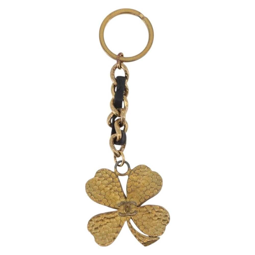 Chanel CC Logo Key Ring Charm Metal Gold CC